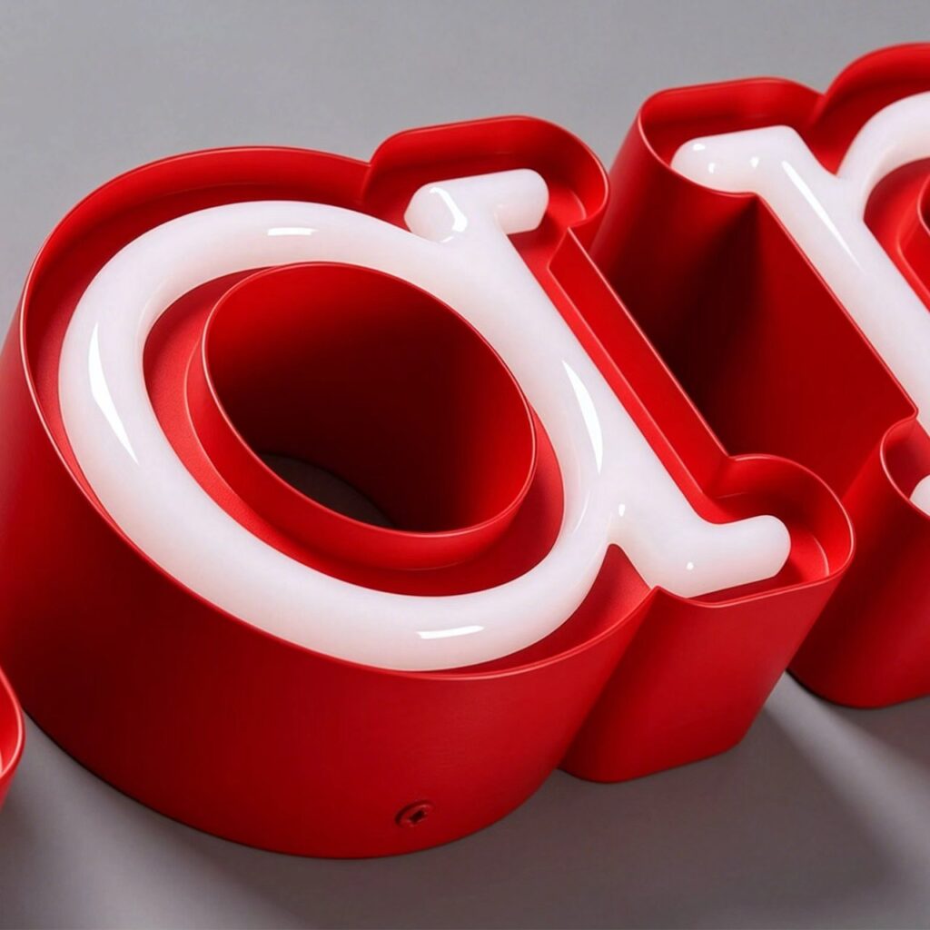 Acrylic Engraved Curved LED Neon Sign | Acrylic Neon Letters