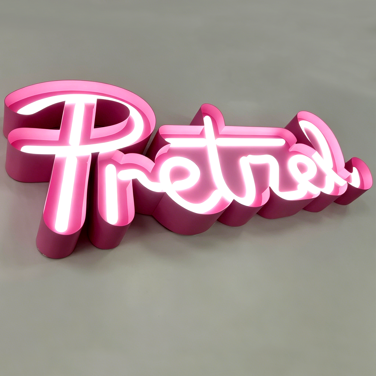 Acrylic Engraved Curved LED Neon Sign | Acrylic Neon Letters