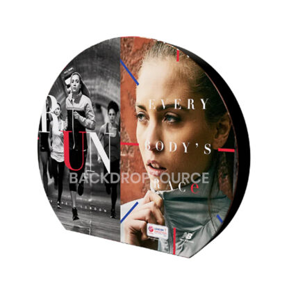 3D Moon Shape Tension Fabric Display | Circular Media Wall