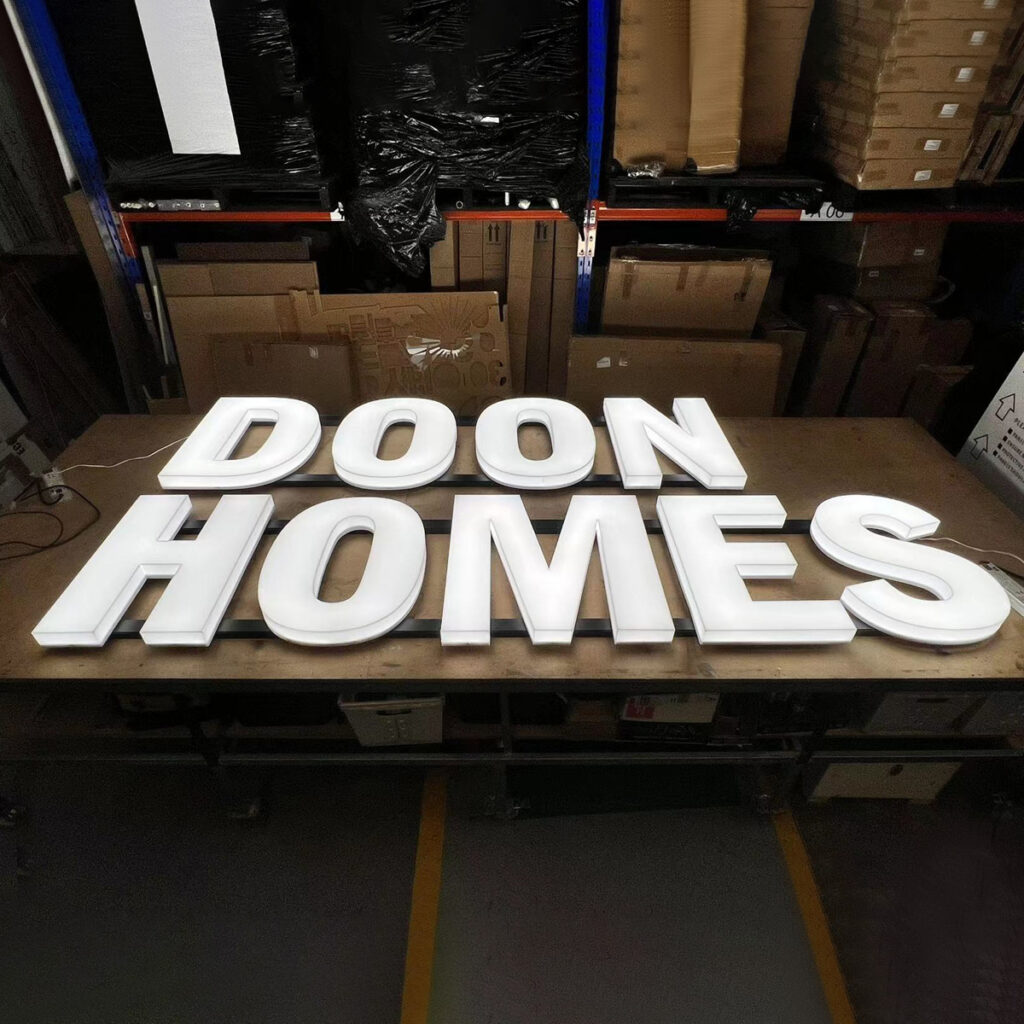 Acrylic Fabricated LED Channel Letters | Front &amp; Side Illuminated 3D Letter Sign