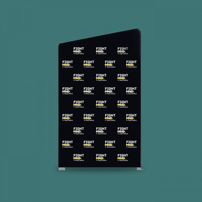 Angled Portable Vertical Fabric Display Wall | Slanted Top Tension Fabric Banner