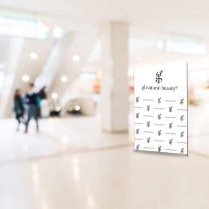 Angled Portable Vertical Fabric Display Wall | Slanted Top Tension Fabric Banner