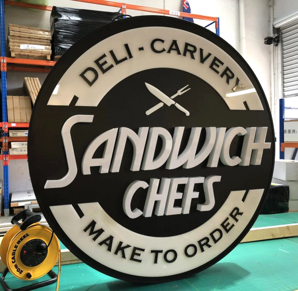 Blade Sign with 3D Letter Surface