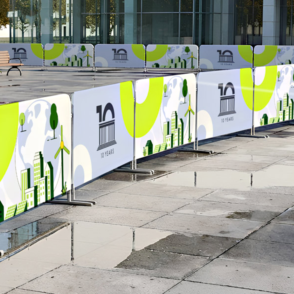 Custom Fabric Interlocking Crowd Control Barrier Covers