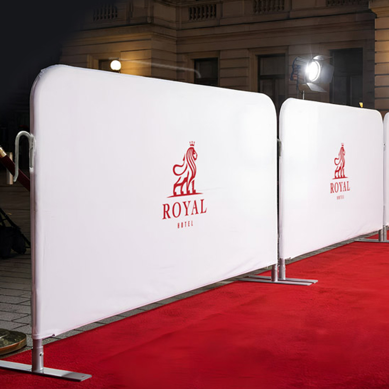 Custom Fabric Interlocking Crowd Control Barrier Covers
