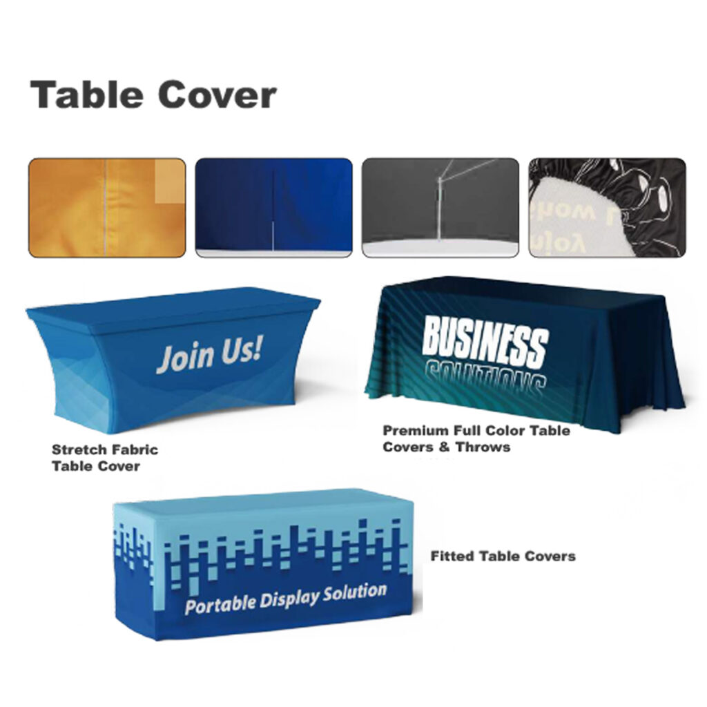Custom Printed Fabric Table Covers | Table Header Displays