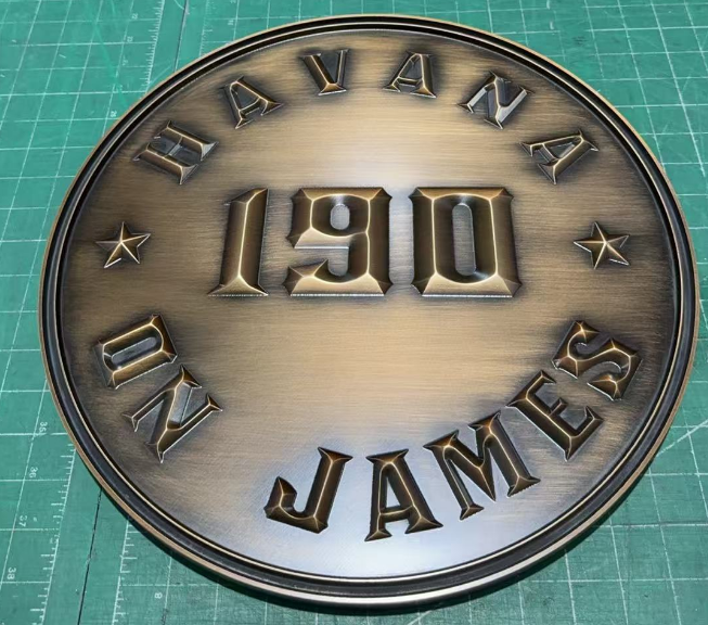 Embossed Antique Brass Metal Sign Plaques | Aged Sign Plate