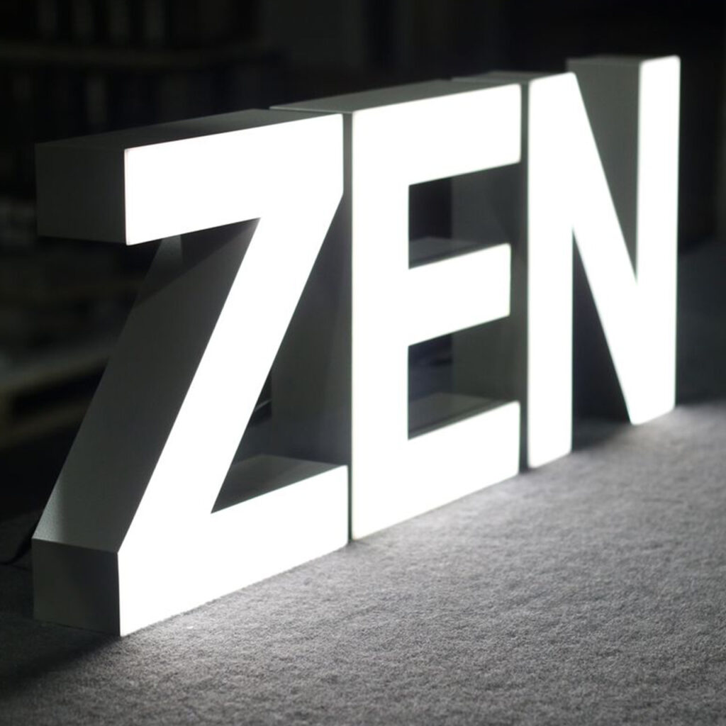 Face Illuminated Rimless LED Channel Letters | Front-Lit Rimless Signage