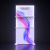 Freestanding SEG Lightbox with Shelves