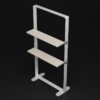 Freestanding SEG Lightbox with Shelves