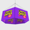 Hexagon Hanging Banner | Sky Hanging Fabric Signs