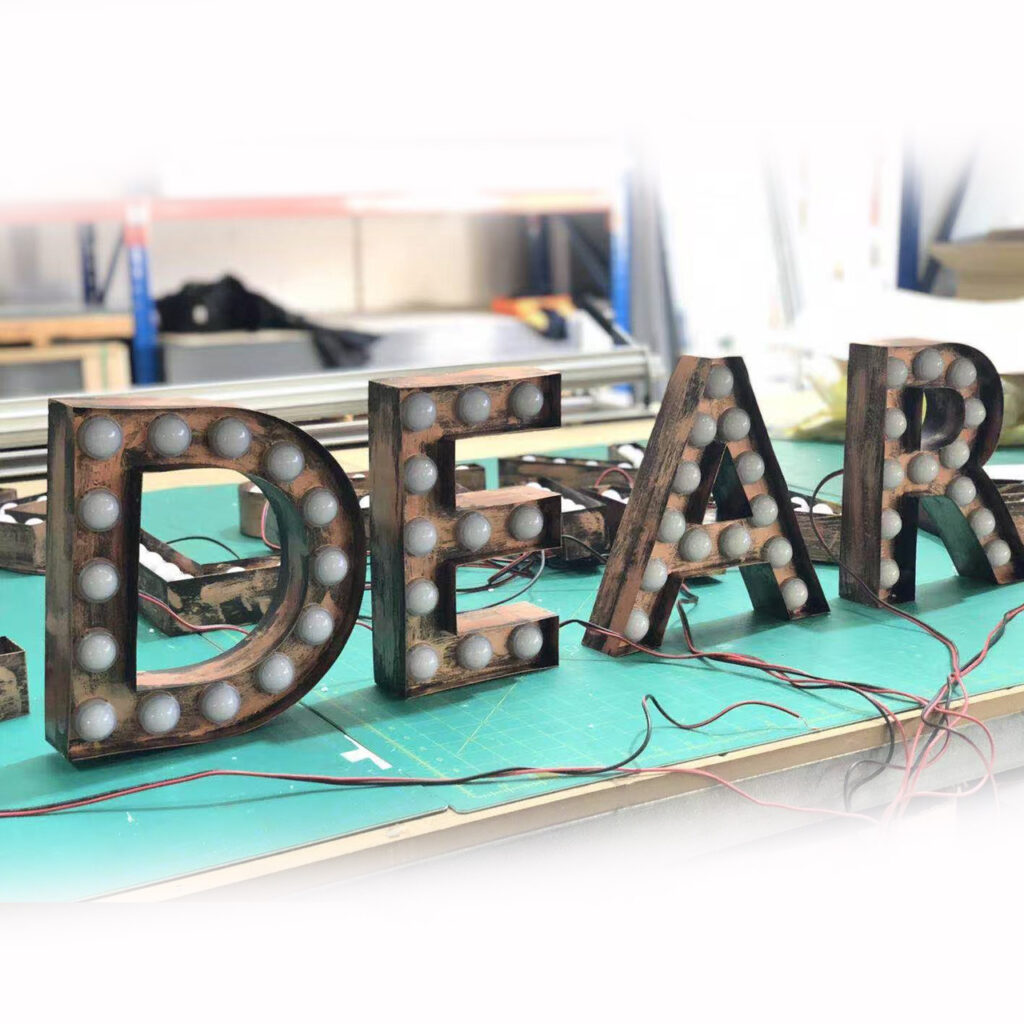 LED Light Vintage Marquee Letters | Fairground Style 3D Signs