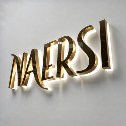 Metal Fabricated Letters with Acrylic Base | Back Halo-Lit Letters