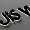 Metal Fabricated Letters with Acrylic Base | Back Halo-Lit Letters