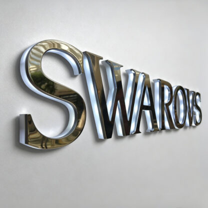 Metal Fabricated Letters with Acrylic Base | Back Halo-Lit Letters