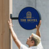 Non-Lit Aluminium Round Blade Sign | Store Front Metal Sign