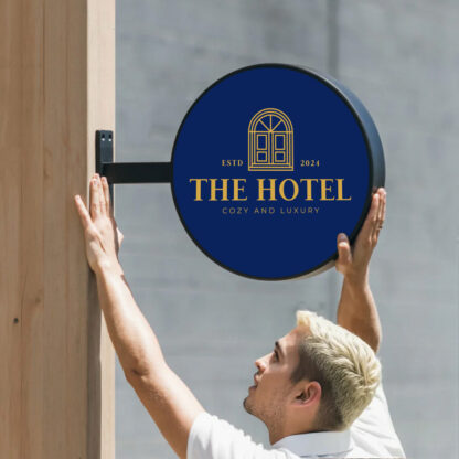 Non-Lit Aluminium Round Blade Sign | Store Front Metal Sign