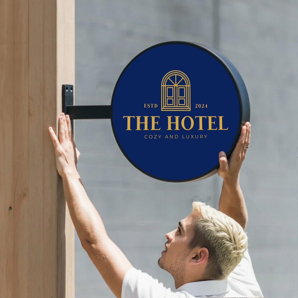 Non-Lit Aluminium Round Blade Sign | Store Front Metal Sign