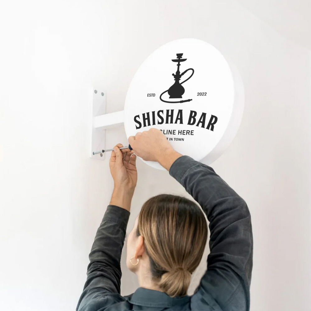 Non-Lit Aluminium Round Blade Sign | Store Front Metal Sign