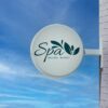 Non-Lit Aluminium Round Blade Sign | Store Front Metal Sign