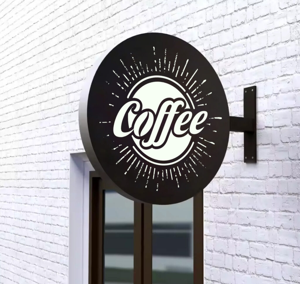 Non-Lit Aluminium Round Blade Sign | Store Front Metal Sign