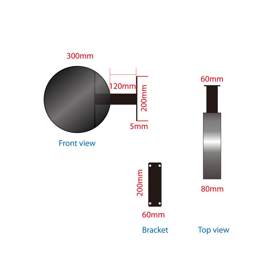 Non-Lit Aluminium Round Blade Sign | Store Front Metal Sign
