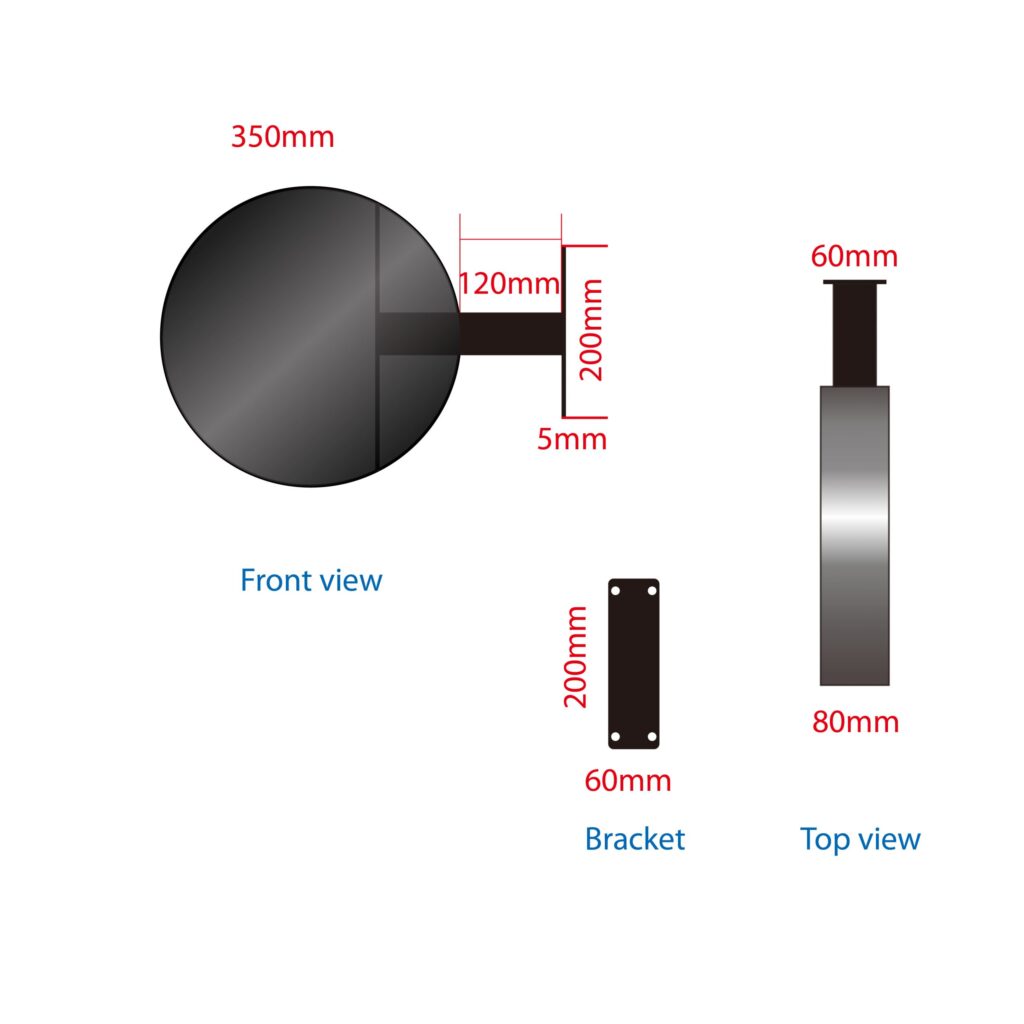 Non-Lit Aluminium Round Blade Sign | Store Front Metal Sign