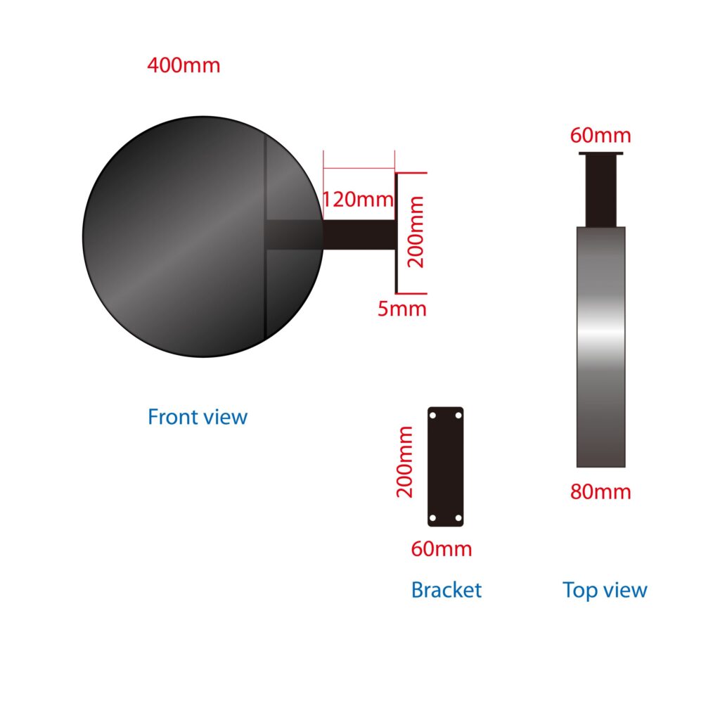 Non-Lit Aluminium Round Blade Sign | Store Front Metal Sign