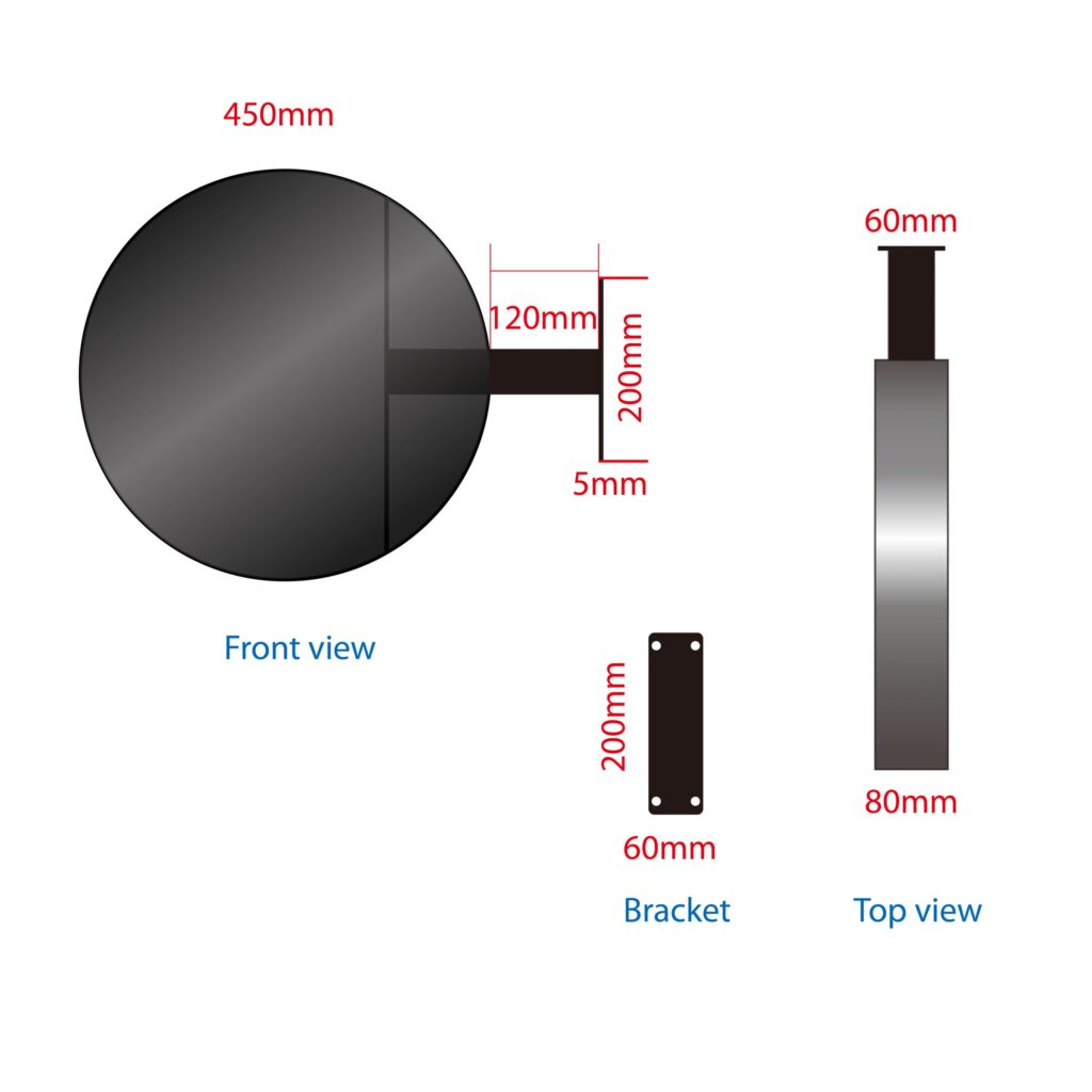 Non-Lit Aluminium Round Blade Sign | Store Front Metal Sign