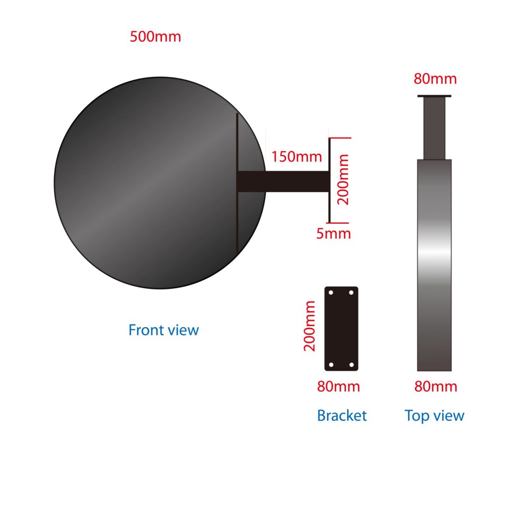 Non-Lit Aluminium Round Blade Sign | Store Front Metal Sign