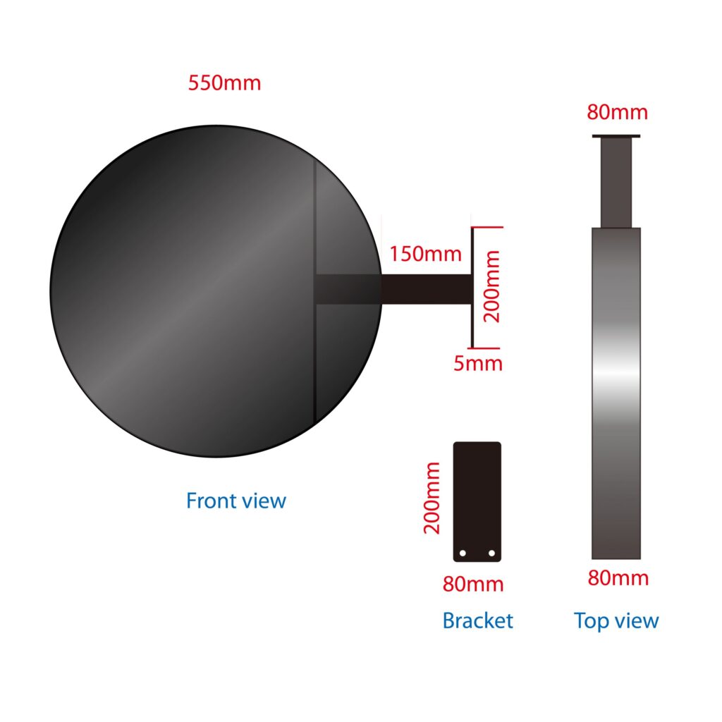 Non-Lit Aluminium Round Blade Sign | Store Front Metal Sign