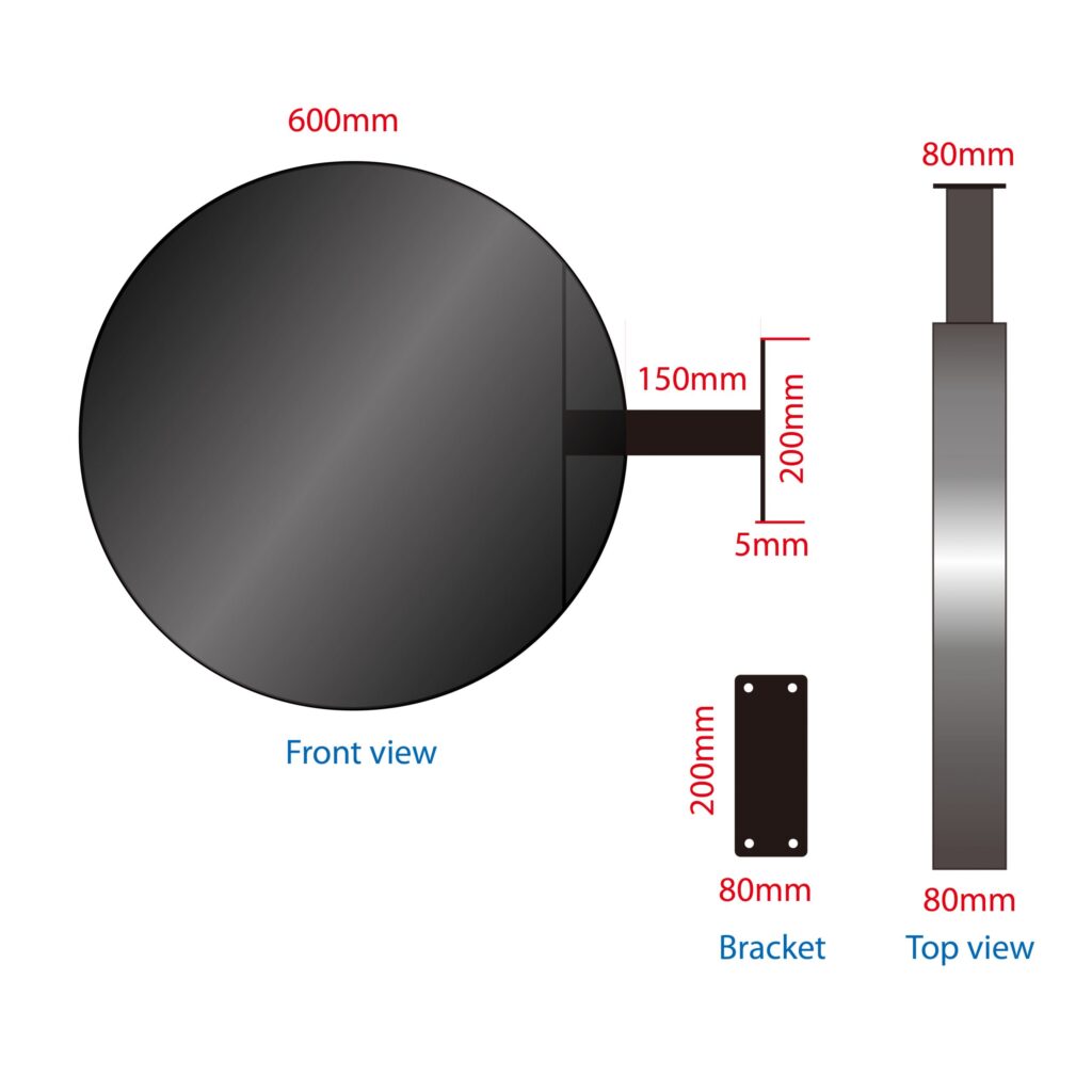 Non-Lit Aluminium Round Blade Sign | Store Front Metal Sign