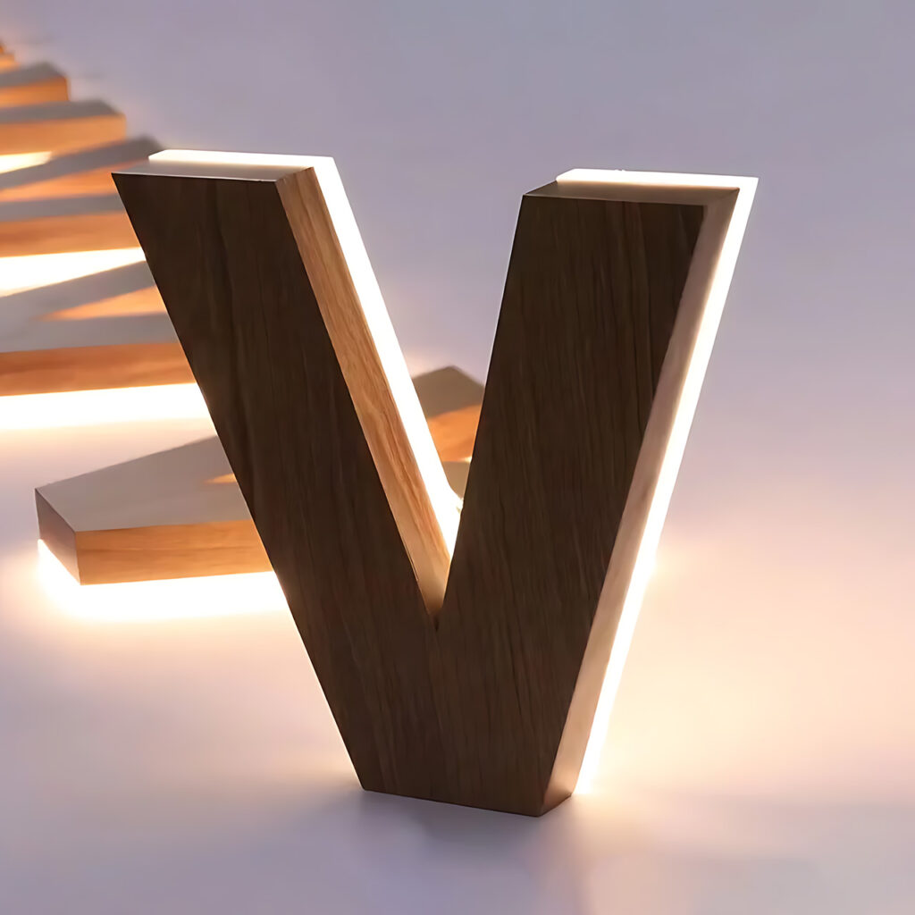 Open Back Stainless-Steel Letters with LED Halo Lit | Back-Lit Channel Letters
