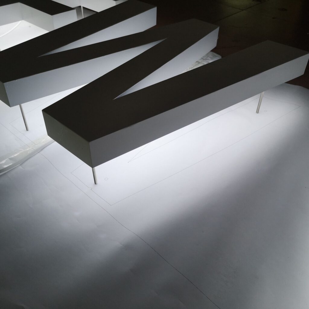 Open Back Stainless-Steel Letters with LED Halo Lit | Back-Lit Channel Letters
