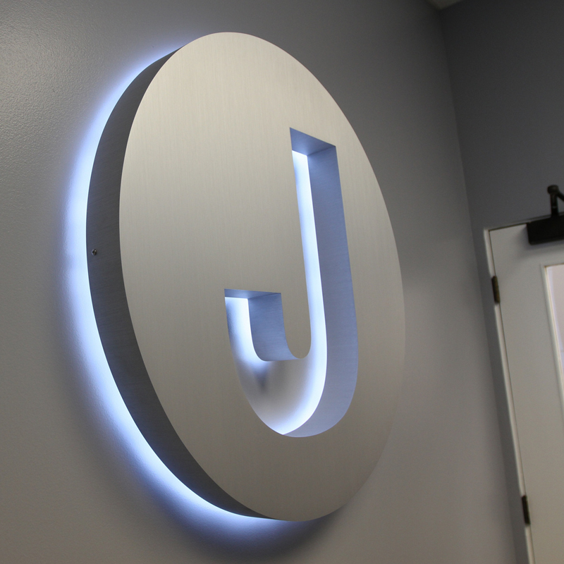 Open Back Stainless-Steel Letters with LED Halo Lit | Back-Lit Channel Letters