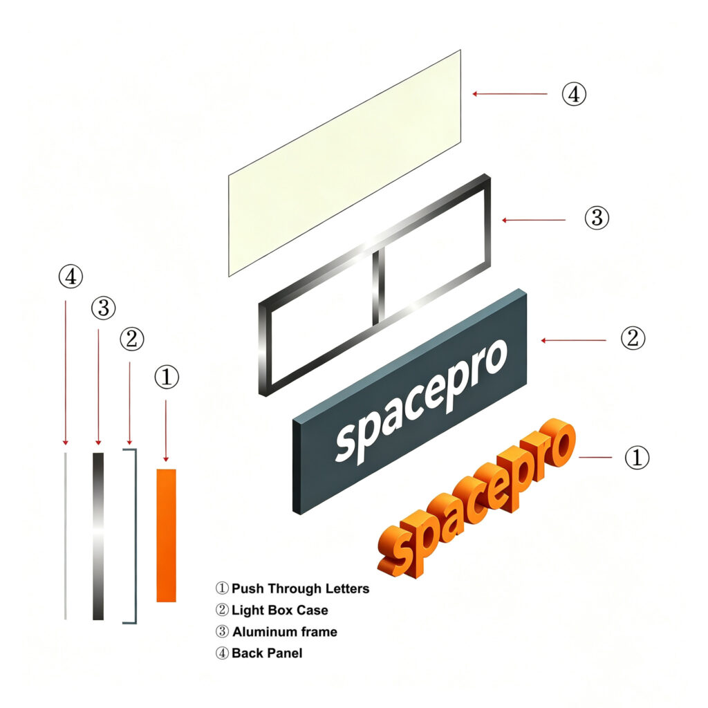 Push-Through Style LED Light Box | Intracut Signs