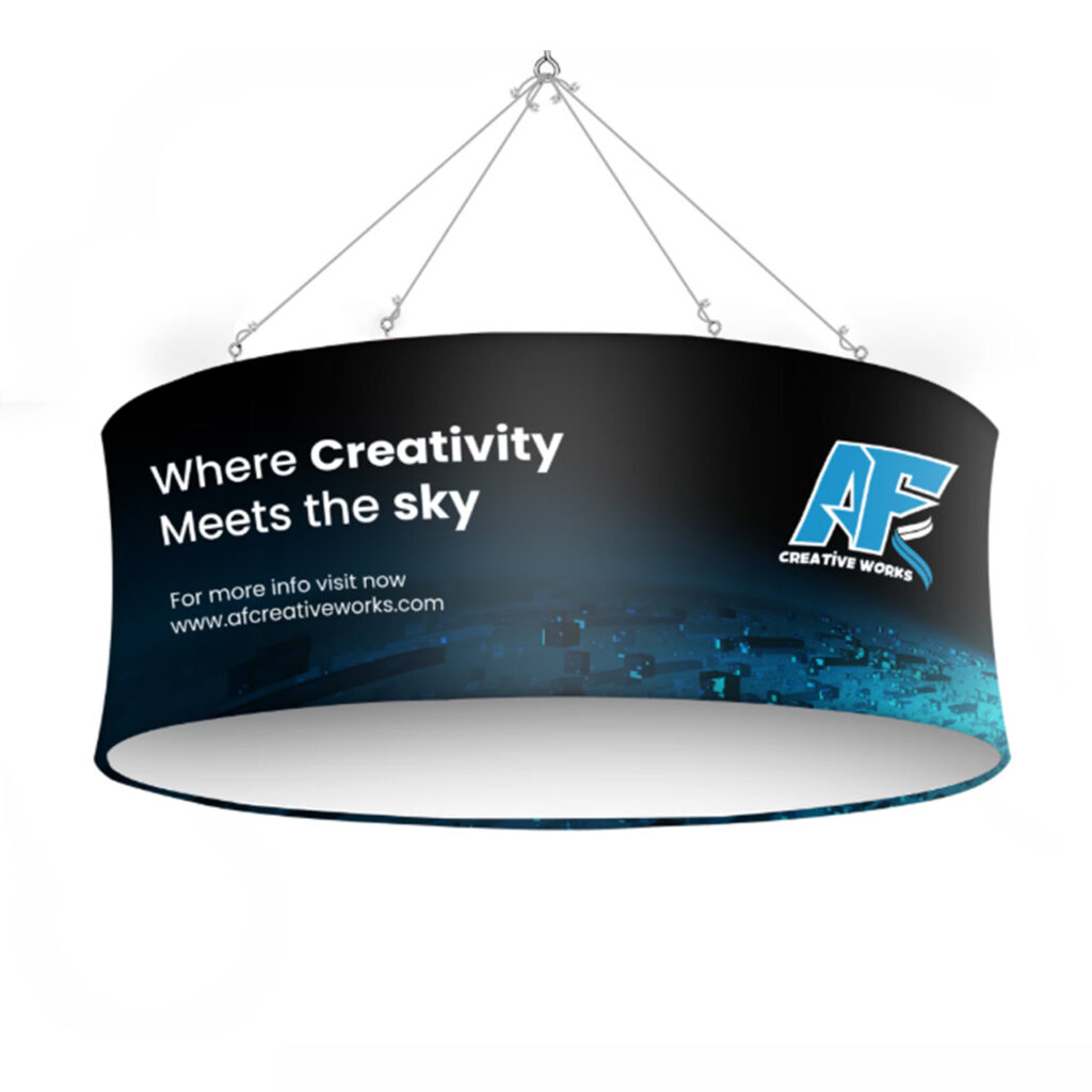 Round Hanging Banner | Sky Hanging Fabric Displays