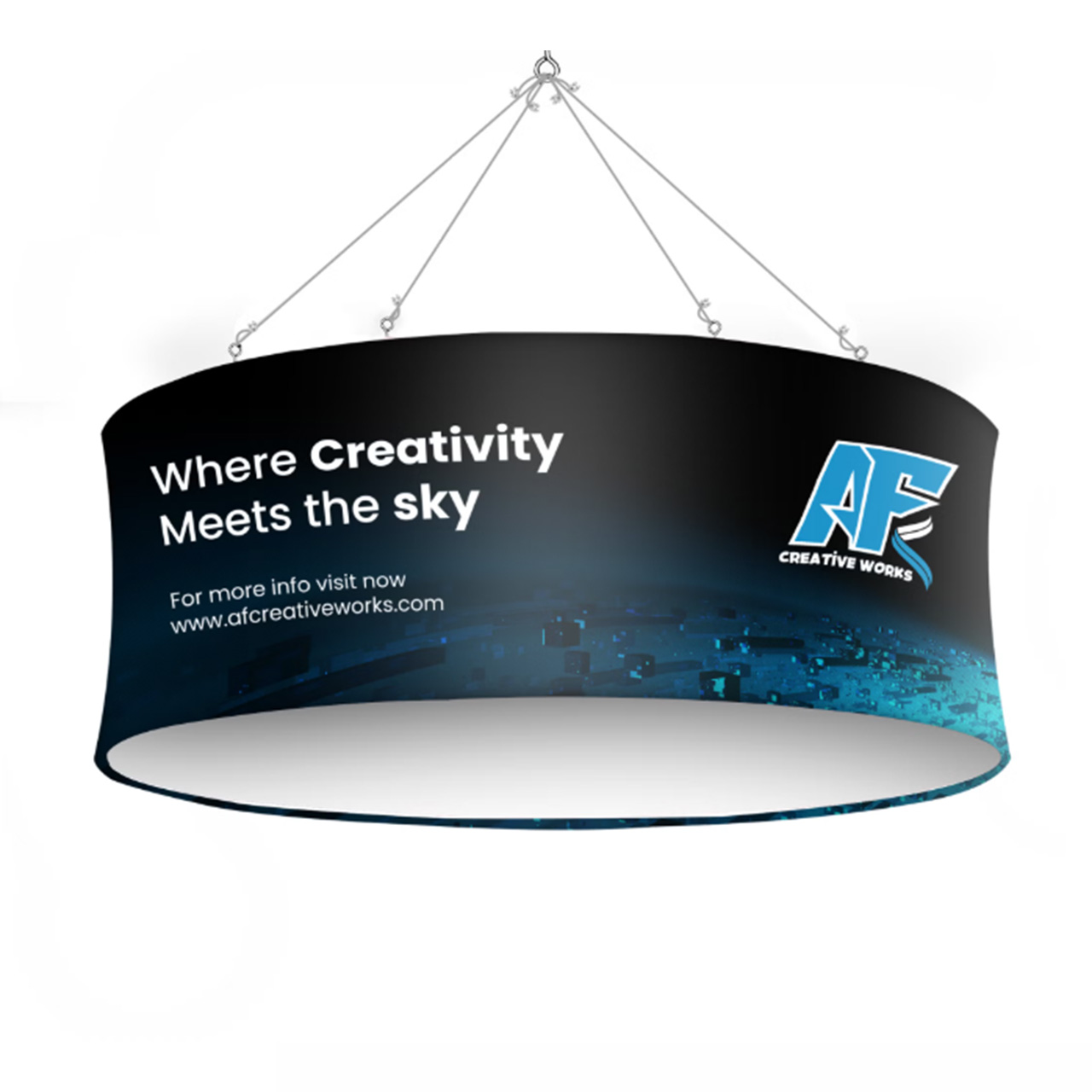 Round Hanging Banner | Sky Hanging Fabric Displays