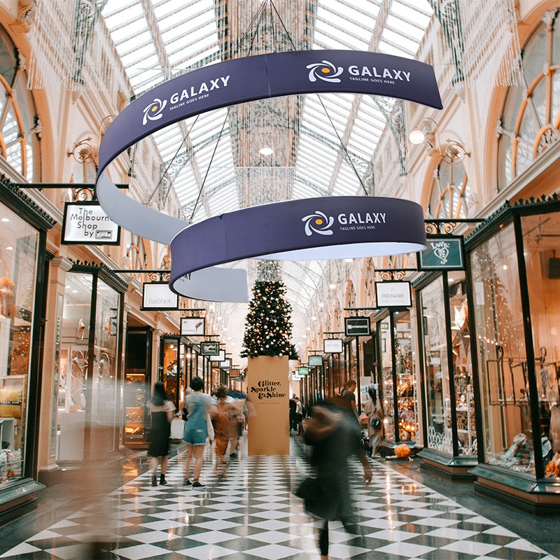 Spiral Hanging Banner | Custom Sky Hanging Displays