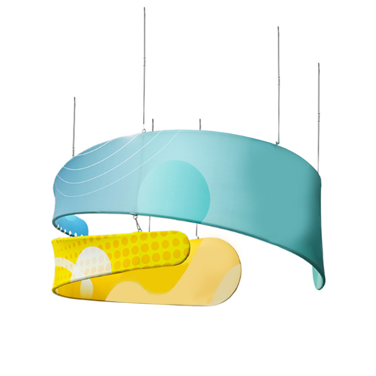 Swirl Hanging Banner | Custom Sky Hanging Displays