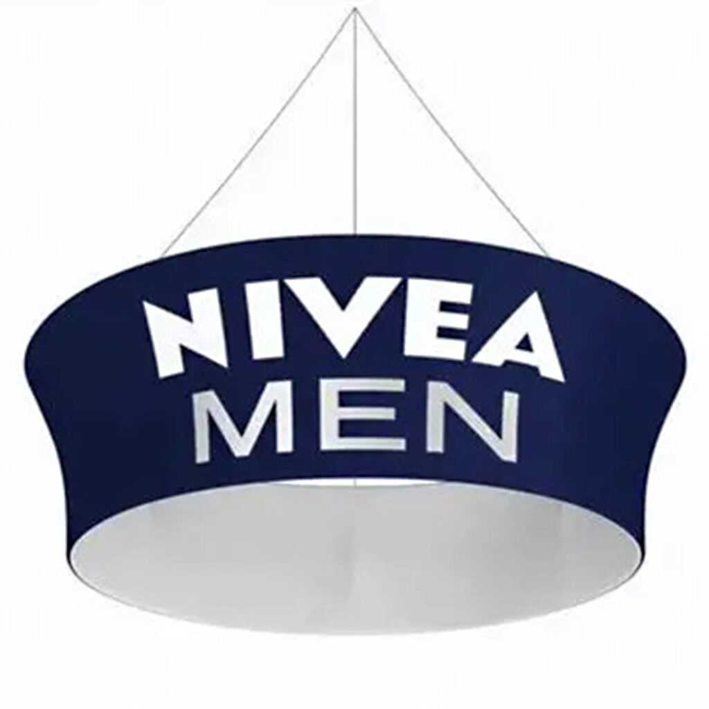 Tapered Round Hanging Banner | Sky Hanging Fabric Displays