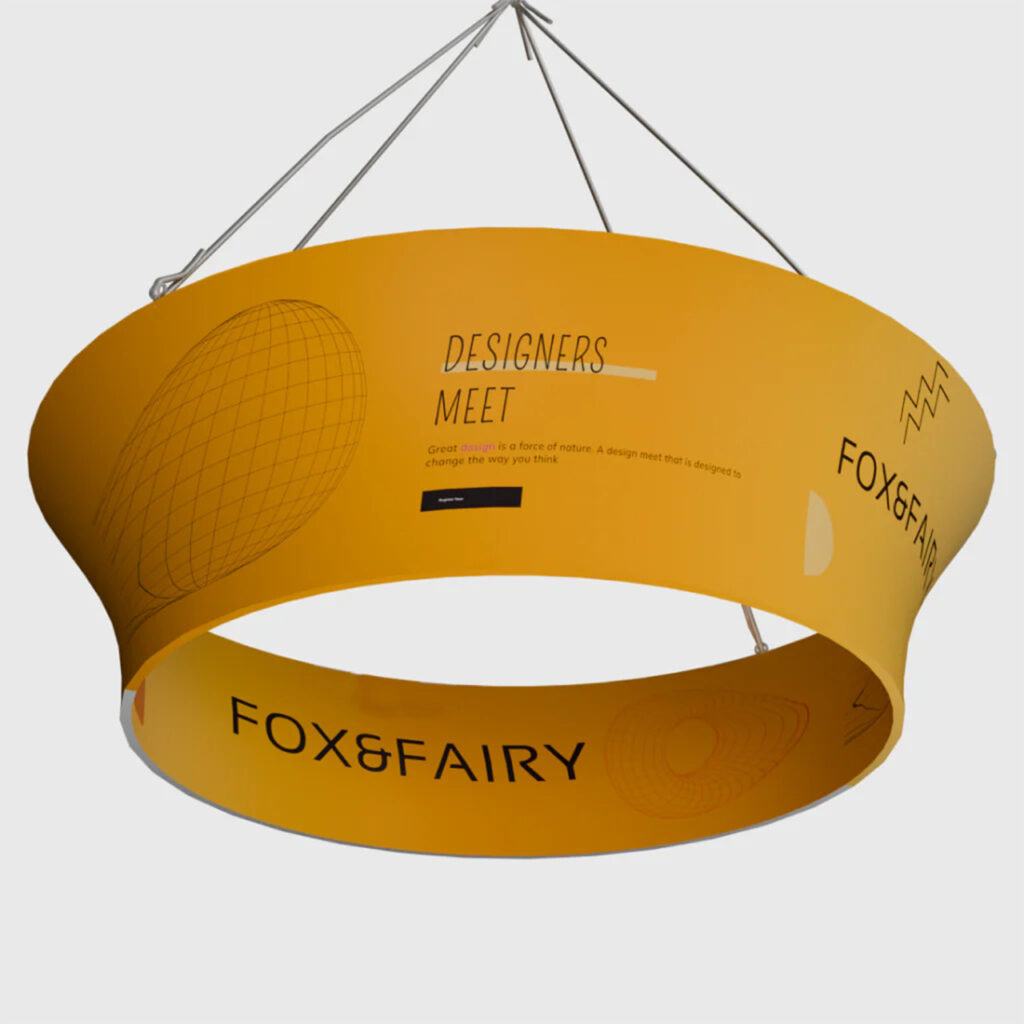 Tapered Round Hanging Banner | Sky Hanging Fabric Displays