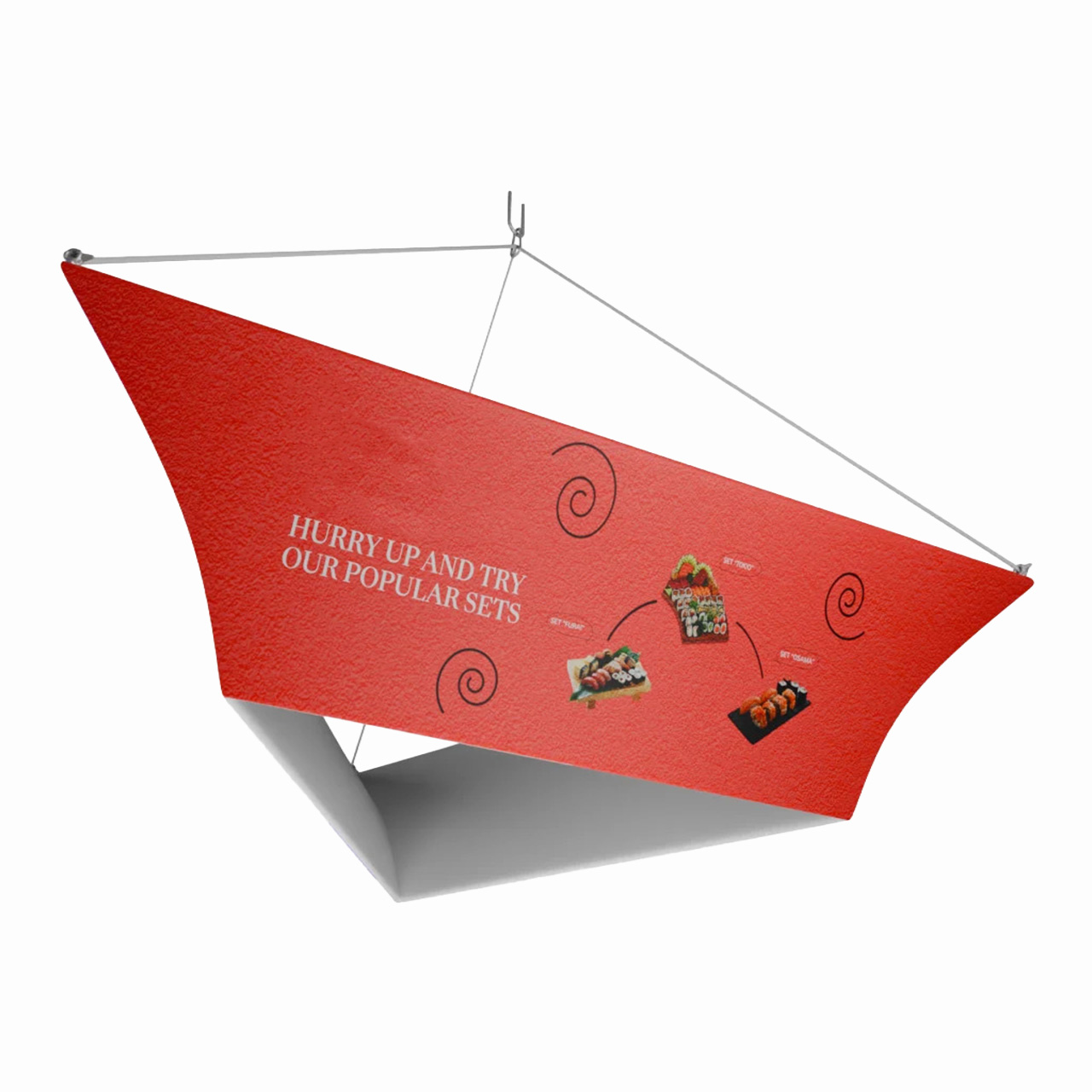 Tapered Triangle Hanging Banner | Exhibition Sky Hanging Displays