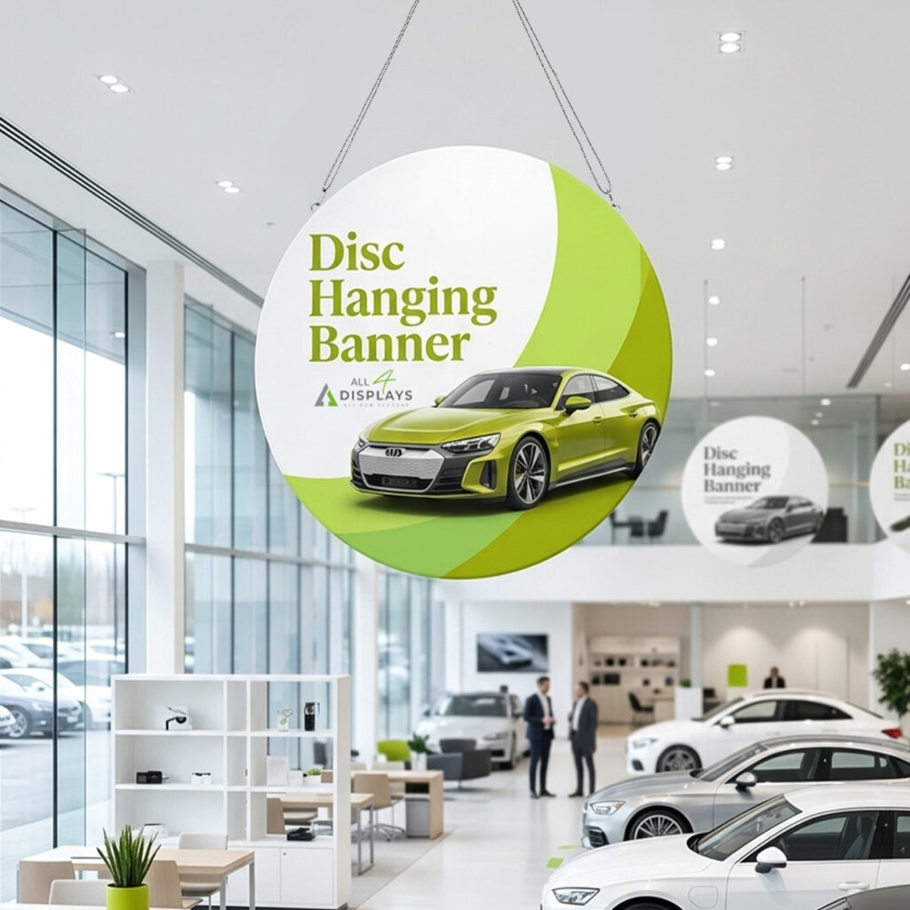 Vertical Disc Hanging Banner | Vertical Sky Hanging Displays