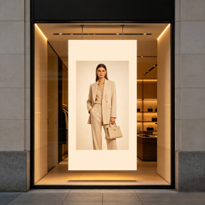 Window Hanging SEG Fabric Lightbox | Double Sided SEG LED Lightbox
