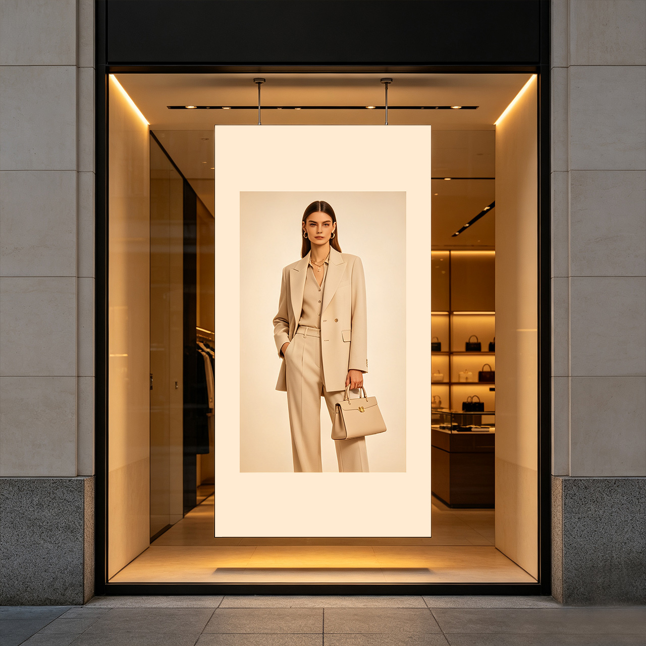 Window Hanging SEG Fabric Lightbox | Double Sided SEG LED Lightbox