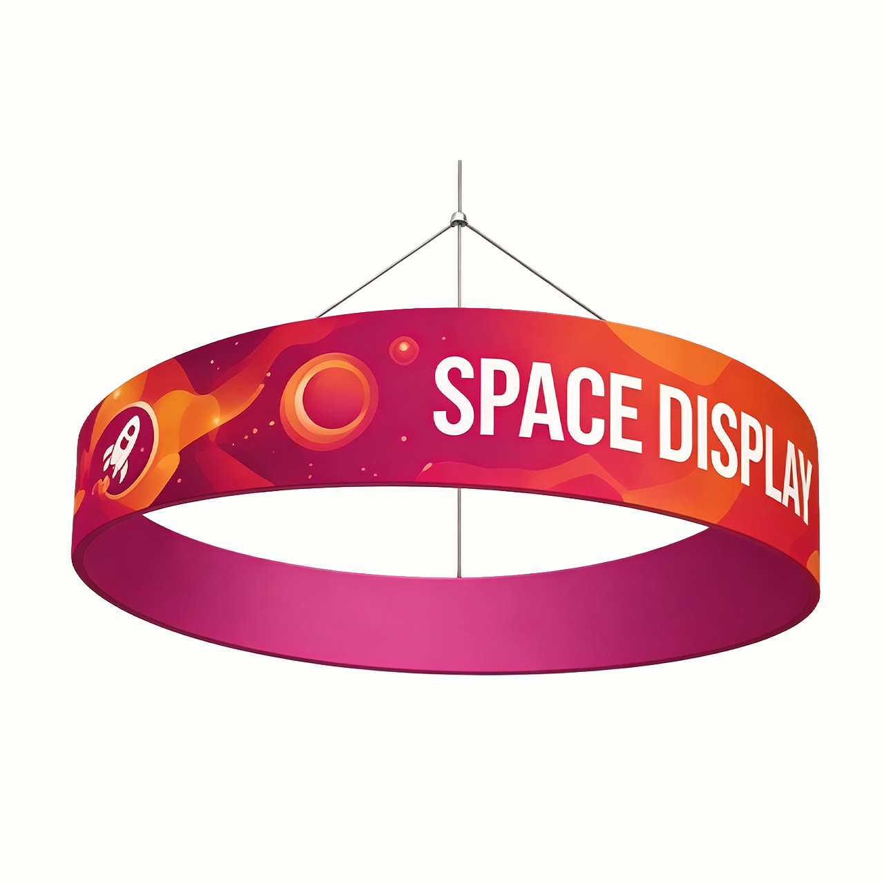 Angled Bottom Ring Hanging Banner | Sky Hanging Fabric Displays