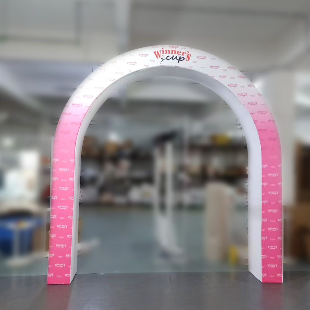 3D Arch Tension Fabric Display | Curved Entrance &amp; Stage Media Wall