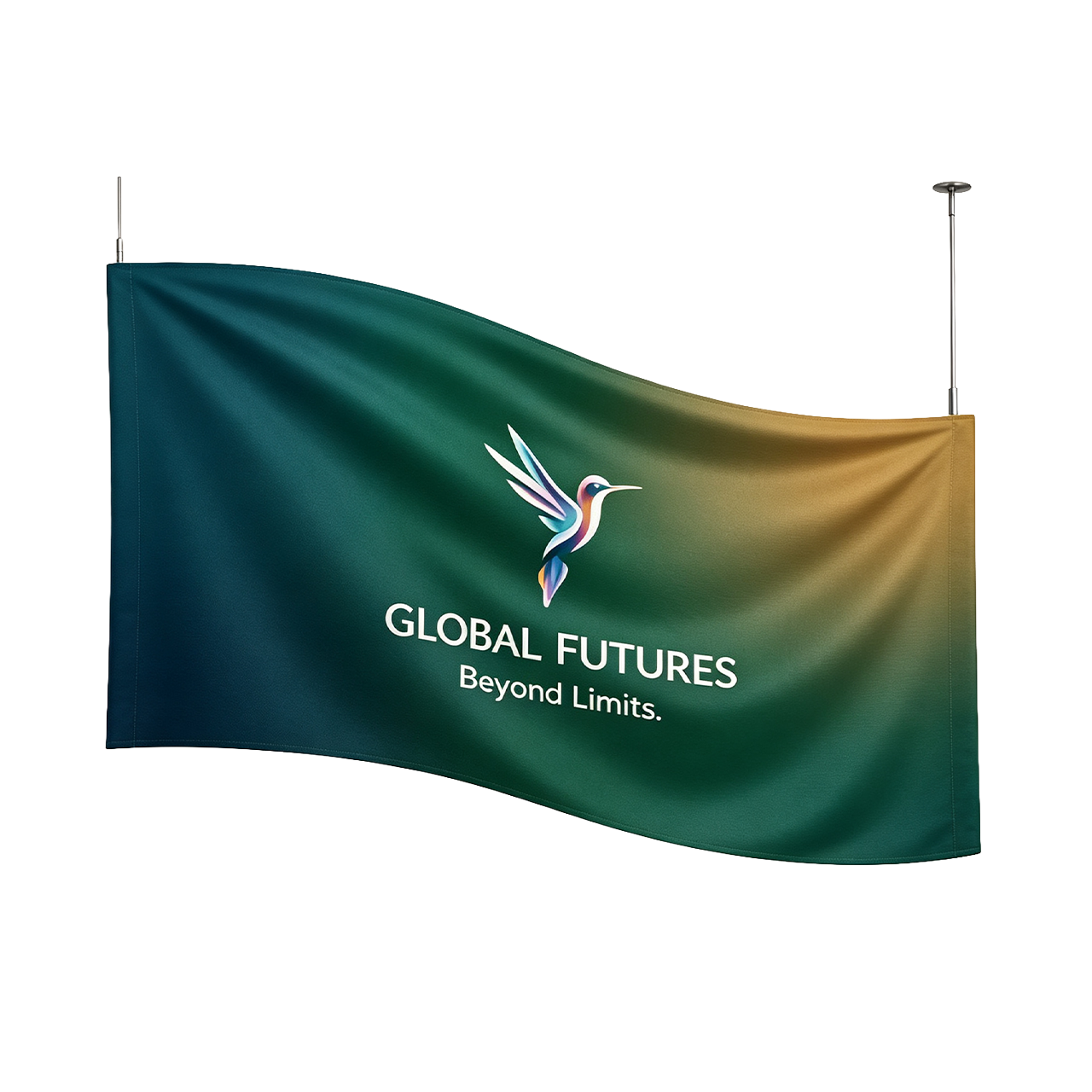 S-Shaped Hanging Banner | Custom Sky Hanging Displays